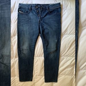 DIESEL Buster Slim Tapered Fit Denim Jeans Mens W32 L32 Dark Blue